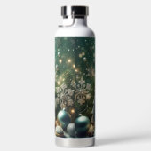 GREEN WHITE SILVER HOLIDAY CHRISTMAS ORNAMENTS TRINKFLASCHE (Rechts)