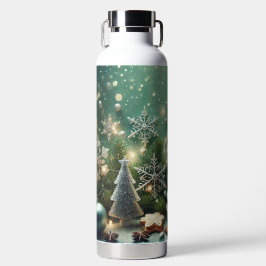 GREEN WHITE SILVER HOLIDAY CHRISTMAS ORNAMENTS TRINKFLASCHE