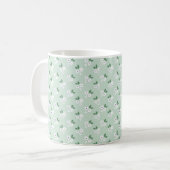 Green White Simple Calico Pattern Kaffeetasse (Vorderseite Links)