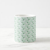 Green White Simple Calico Pattern Kaffeetasse (Mittel)