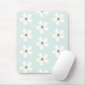 Green White Simple Daisy Gold Monogram Mousepad (Mit Mouse)