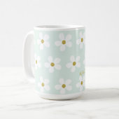 Green White Simple Daisy Gold Personal Kaffeetasse (Vorderseite Links)