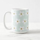 Green White Simple Daisy Gold Personal Kaffeetasse (Links)