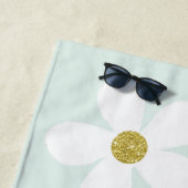 Green White Simple Daisy Gold Personal Strandtuch (Beispiel)