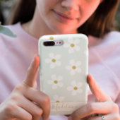 Green White Simple Daisy Muster Gold Persönliche Case-Mate iPhone Hülle