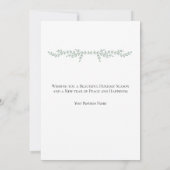 Green White Simple Flora Weihnachtskarte (Rückseite)