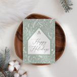 Green White Simple Flora Weihnachtskarte<br><div class="desc">Pastel Green Blumenweihnachtskarte. Fügen Sie Ihre eigene Nachricht auf die Rückseite.</div>