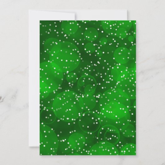 Green White Snow Bauble Weihnachtsfeier Einladung (Rückseite)