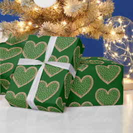Green White Snowflake Gold Glitzer Herzlich willko Geschenkpapier