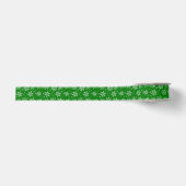 Green White Snowflakes Pattern Ripsband (Vorderseite)