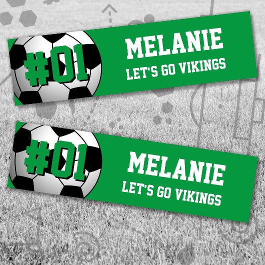 Green White Soccer Team Autoaufkleber