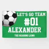 Green White Soccer Team Spirit Banner (Horizontal)
