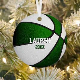 green white sports keepsake gifts basketball ornament aus metall