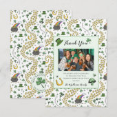 Green & White St Patricks Irish Danke Karte (Vorne/Hinten)