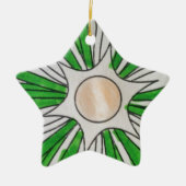 Green White Star Gezeichnet, Kunst von Kindern:) Keramik Ornament (Vorne)