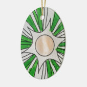 Green White Star Gezeichnet, Kunst von Kindern:) Keramikornament (Links)