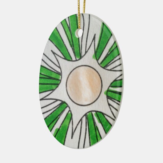 Green White Star Gezeichnet, Kunst von Kindern:) Keramikornament (Links)