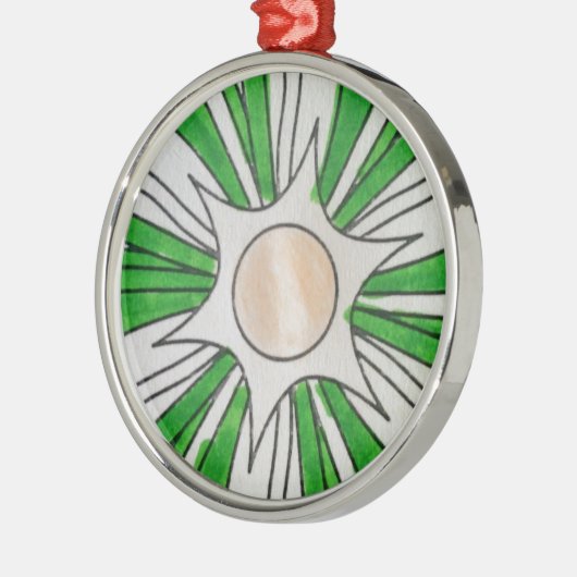 Green White Star Gezeichnet, Kunst von Kindern:) Ornament Aus Metall (Links)