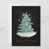 Green White Star Weihnachtsbaum Feiertagskarte (Vorderseite)