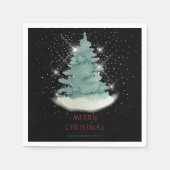 Green White Star Weihnachtsbaum Serviette (Vorderseite)