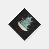 Green White Star Weihnachtsbaum Serviette (Ecke)