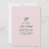 Green & White Striped Last Swing Before the Ring Einladung (Vorderseite)