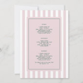 Green & White Striped Last Swing Before the Ring Einladung (Rückseite)