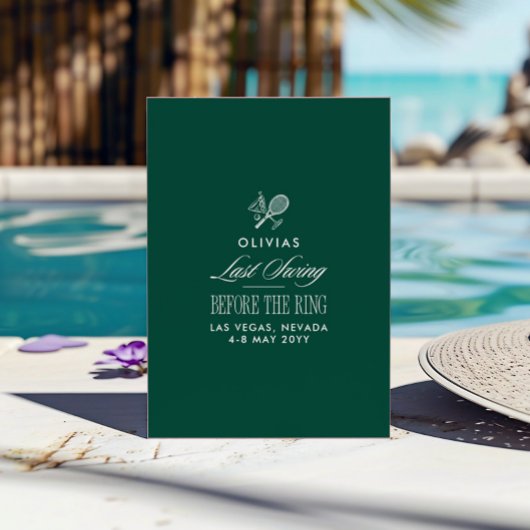 Green & White Striped Last Swing Before the Ring Einladung