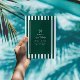 Green & White Striped Last Swing Before the Ring Einladung