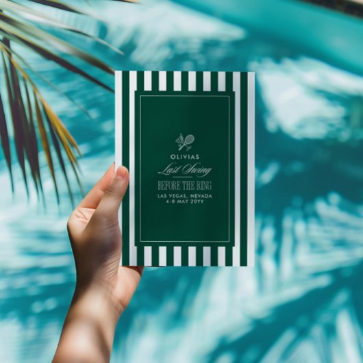 Green & White Striped Last Swing Before the Ring Einladung