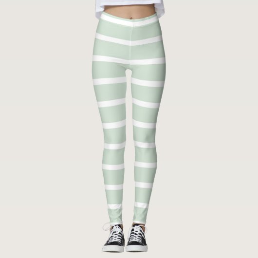 Green & White Striped Leggings  (Vorderseite)