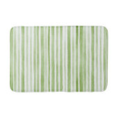 Green White Stripes Badematte (Vorderseite)