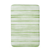 Green White Stripes Badematte (Vorderseite Vertikal)
