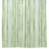 Green White Stripes Duschvorhang (Vorderseite)