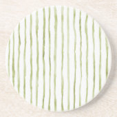 Green White Stripes Getränkeuntersetzer (Vorne)