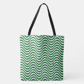 Green & White Stripes Psychedelic Hypnotic Tasche (Vorderseite)