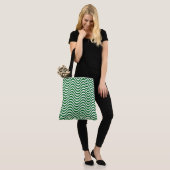 Green & White Stripes Psychedelic Hypnotic Tasche (Am Model)