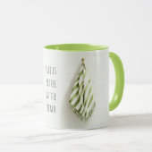 Green White Stripes Towels Beach Tasse (VorderseiteRechts)