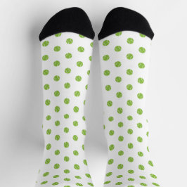 Green & White Tennis Balls Socken