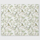 Green White Tulip Flowers Bridal Shower Geschenkpapier (Flach)