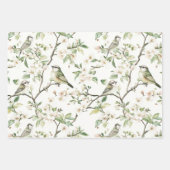 Green White Tulip Flowers Bridal Shower Geschenkpapier Set (Vorderseite 3)