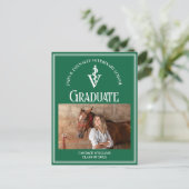 Green White Veterinary School Foto Abschluss Postkarte (Stehend Vorderseite)