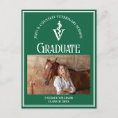 Green White Veterinary School Foto Abschluss Postkarte (Vorderseite)