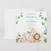 Green White Watercolor Babydusche Danke (Vorne/Hinten)