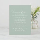 Green White Wedding Kissing Menu Game Card (Stehend Vorderseite)