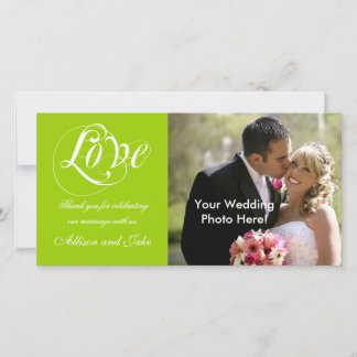 Green White Wedding Vielen Dank Ihr Foto Card Temp Dankeskarte