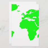 Green White World Map Briefpapier (Vorne/Hinten)
