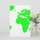 Green White World Map Briefpapier (Stehend Vorderseite)