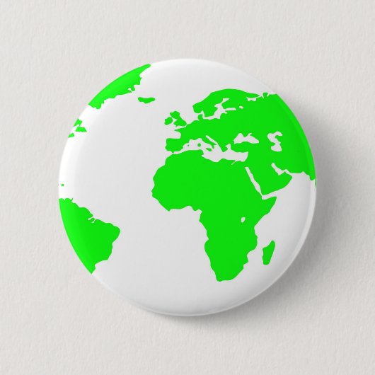 Green White World Map Button (Vorderseite)