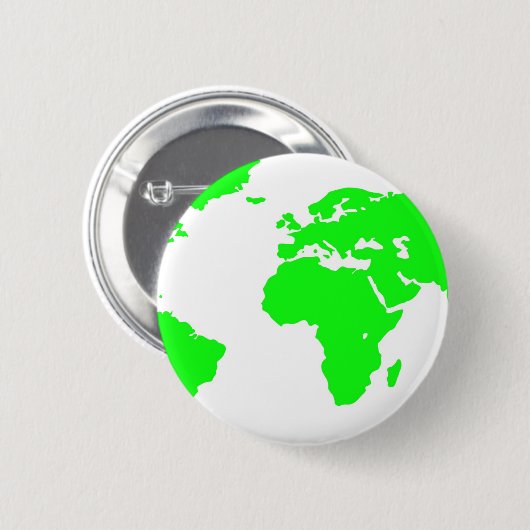 Green White World Map Button (Vorne & Hinten)